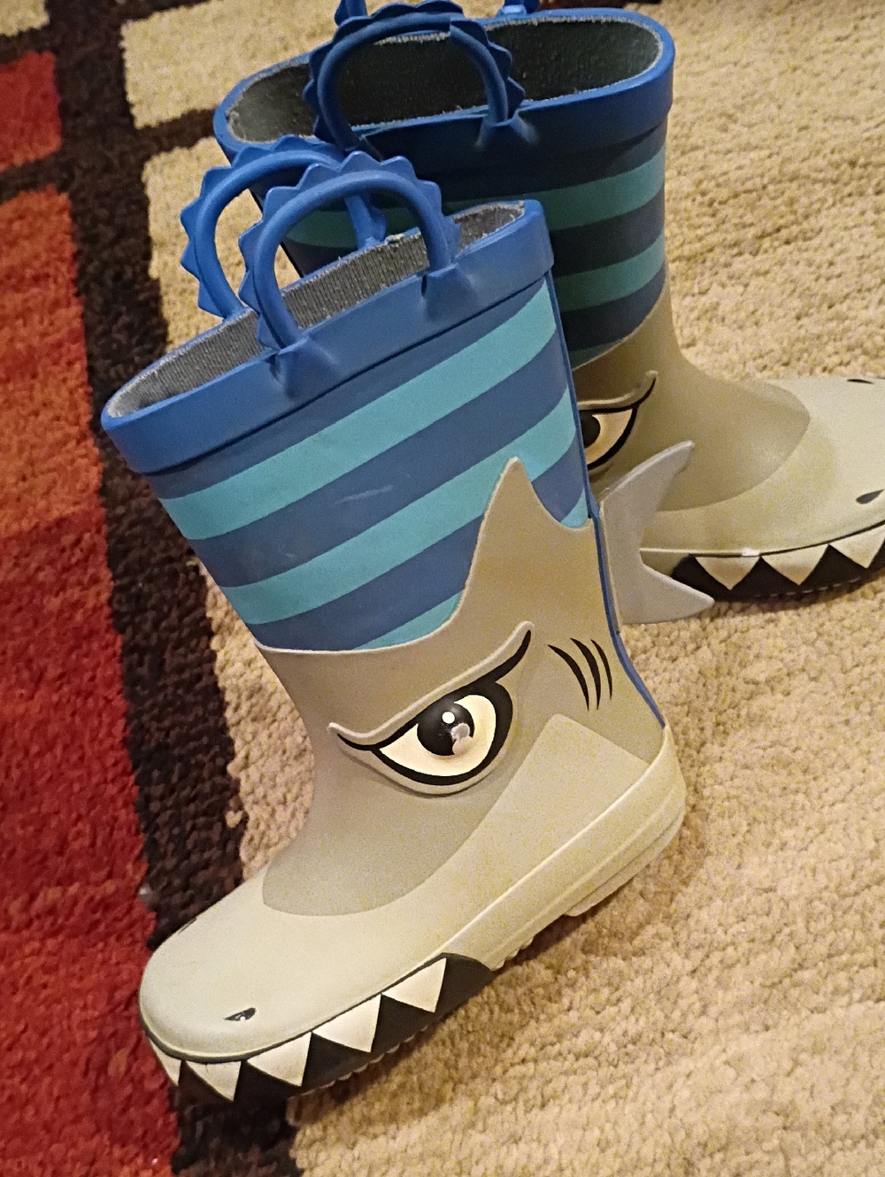 Kids Shark Rain Boots - Blue & Gray